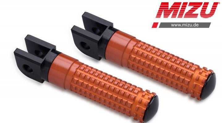 Mizu レーシングフットペグ ABE認可品 ブラック/オレンジ | 409SO1110020