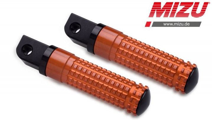 Mizu レーシング パッセンジャーフットペグ ABE認可品 ブラック/オレンジ | 409SO1120015