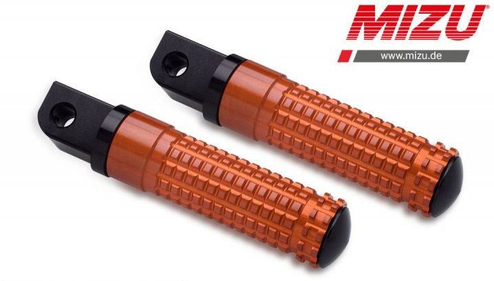 Mizu レーシング パッセンジャーフットペグ ABE認可品 ブラック/オレンジ | 409SO1120020