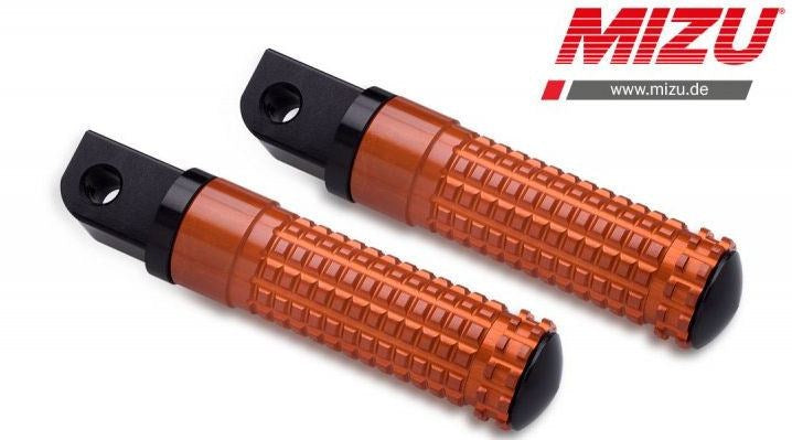 Mizu レーシング パッセンジャーフットペグ ABE認可品 ブラック/オレンジ | 409SO1120032