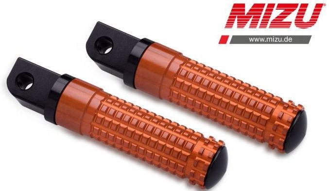Mizu レーシング パッセンジャーフットペグ ABE認可品 ブラック/オレンジ | 409SO1120038