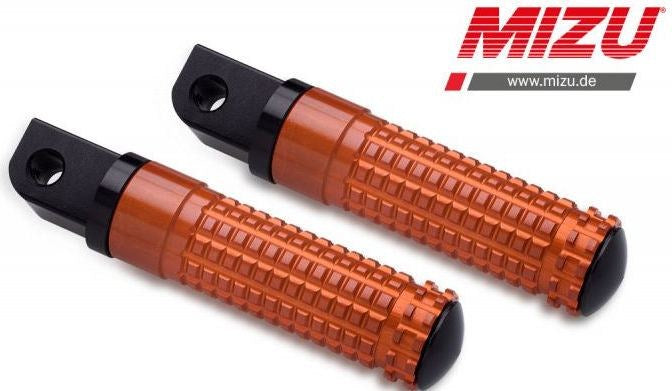 Mizu レーシング パッセンジャーフットペグ ABE認可品 ブラック/オレンジ | 409SO1120039