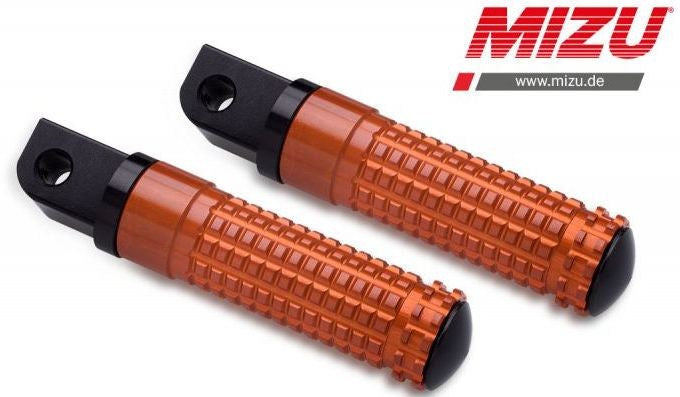 Mizu レーシング パッセンジャーフットペグ ABE認可品 ブラック/オレンジ | 409SO1120042