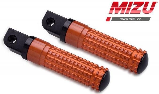 Mizu レーシング パッセンジャーフットペグ ABE認可品 ブラック/オレンジ | 409SO1120044