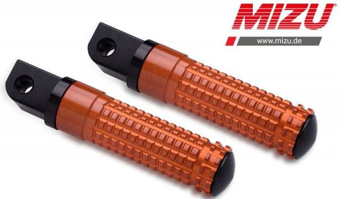 Mizu レーシング パッセンジャーフットペグ ABE認可品 ブラック/オレンジ | 409SO1120045