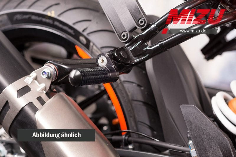 Mizu アジャスタブル レーシング パッセンジャーフットペグ ABE認可品 ブラック/ブラック | 409SS2220005