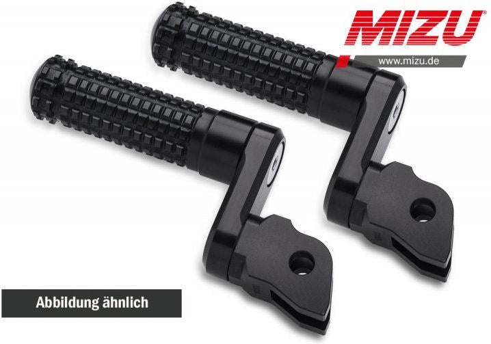Mizu アジャスタブル レーシング フットペグ ABE認可品 ブラック/ブラック | 409SS3310001