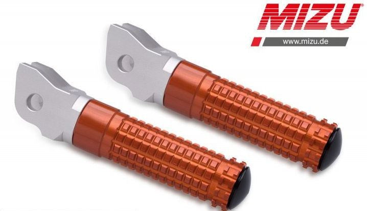 Mizu レーシングフットペグ ABE認可品 シルバー/オレンジ | 409TO1110009