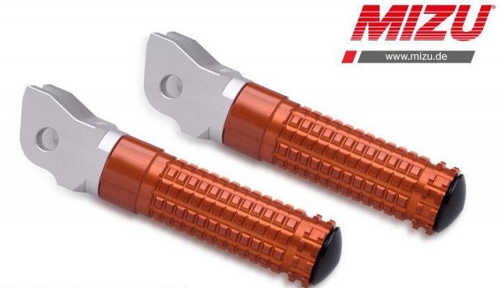 Mizu レーシングフットペグ ABE認可品 シルバー/オレンジ | 409TO1110015