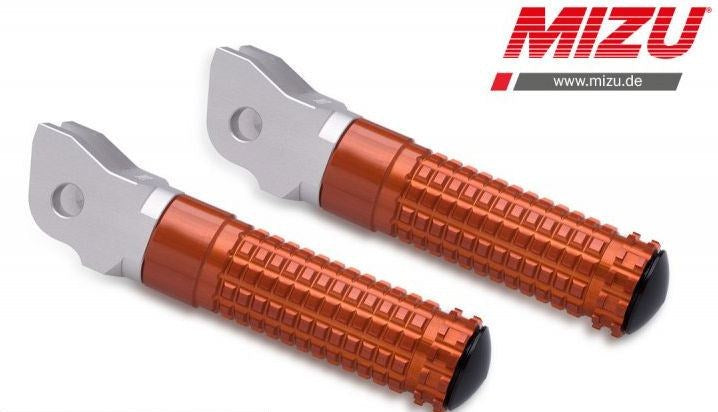 Mizu レーシングフットペグ ABE認可品 シルバー/オレンジ | 409TO1110017