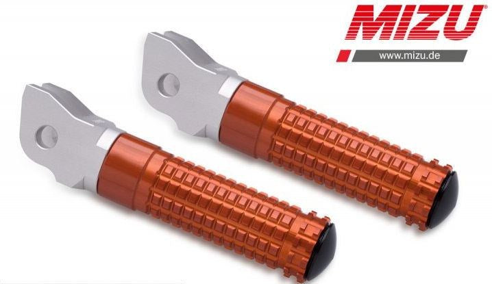 Mizu レーシングフットペグ ABE認可品 シルバー/オレンジ | 409TO1110026