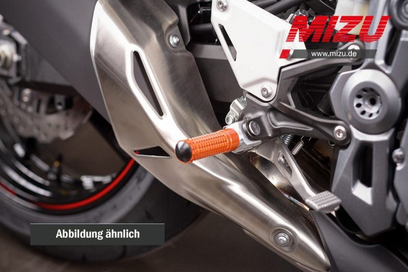 Mizu レーシングフットペグ ABE認可品 シルバー/オレンジ | 409TO1110030
