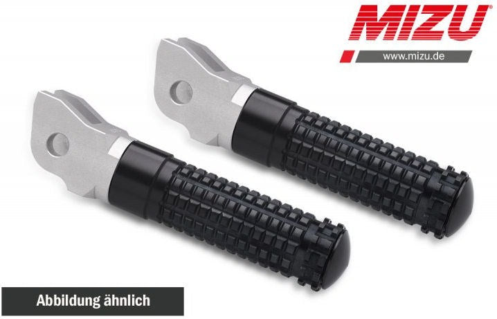 Mizu レーシングフットペグ ABE認可品 シルバー/ブラック | 409TS1110007
