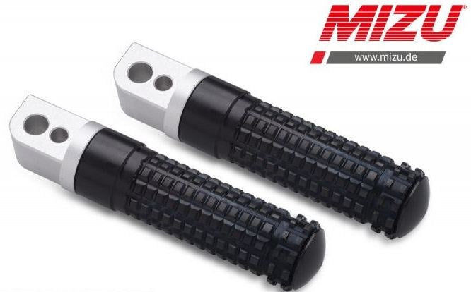 Mizu レーシング パッセンジャーフットペグ ABE認可品 シルバー/ブラック | 409TS1120014