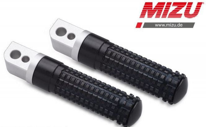 Mizu レーシング パッセンジャーフットペグ ABE認可品 シルバー/ブラック | 409TS1120022