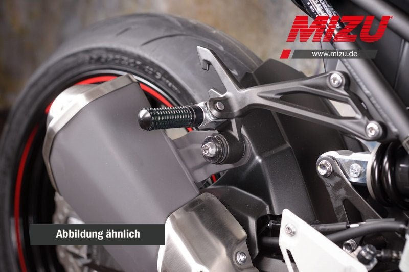 Mizu レーシング パッセンジャーフットペグ ABE認可品 シルバー/ブラック | 409TS1120023