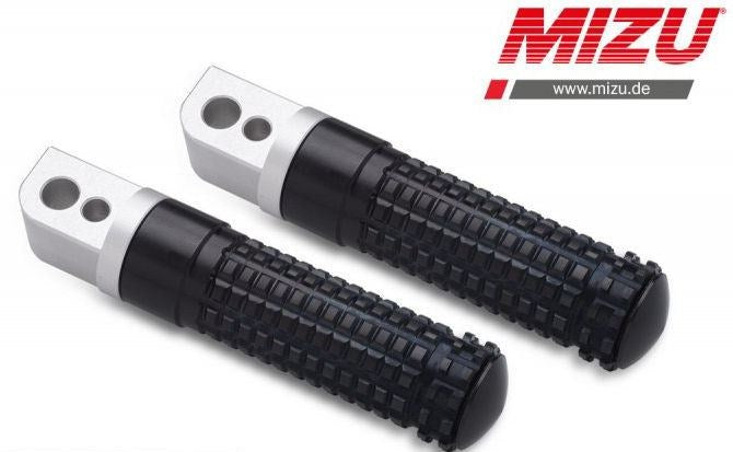 Mizu レーシング パッセンジャーフットペグ ABE認可品 シルバー/ブラック | 409TS1120025