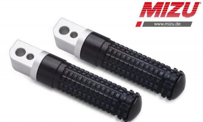 Mizu レーシング パッセンジャーフットペグ ABE認可品 シルバー/ブラック | 409TS1120035