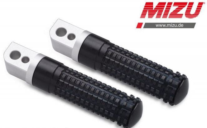 Mizu レーシング パッセンジャーフットペグ ABE認可品 シルバー/ブラック | 409TS1120046