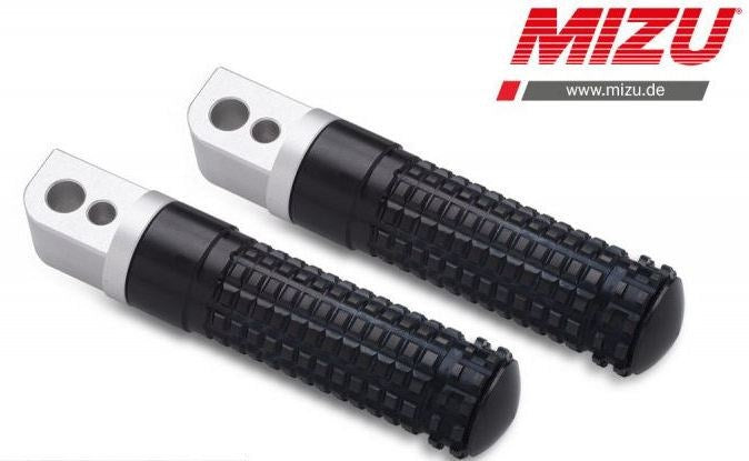 Mizu レーシング パッセンジャーフットペグ ABE認可品 シルバー/ブラック | 409TS1120047