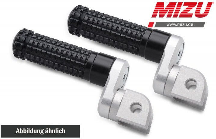 Mizu アジャスタブル レーシング フットペグ ABE認可品 シルバー/ブラック | 409TS2210006