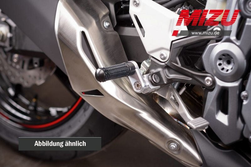 Mizu アジャスタブル レーシング フットペグ ABE認可品 シルバー/ブラック | 409TS3310011