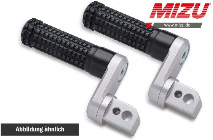 Mizu アジャスタブル レーシング フットペグ ABE認可品 シルバー/ブラック | 409TS3310033