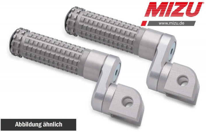 Mizu アジャスタブル レーシング フットペグ ABE認可品 シルバー/シルバー | 409TT2210028