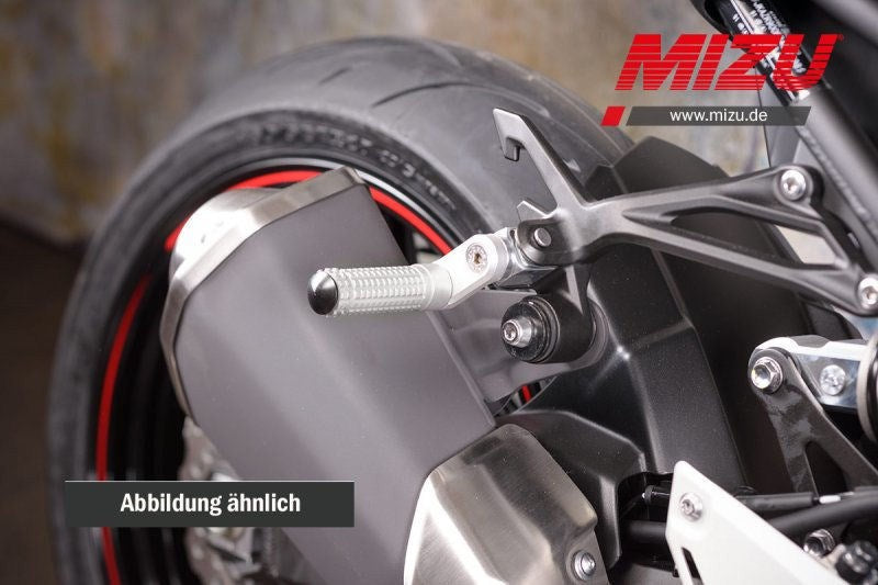 Mizu アジャスタブル レーシング パッセンジャーフットペグ ABE認可品 シルバー/シルバー | 409TT3320037