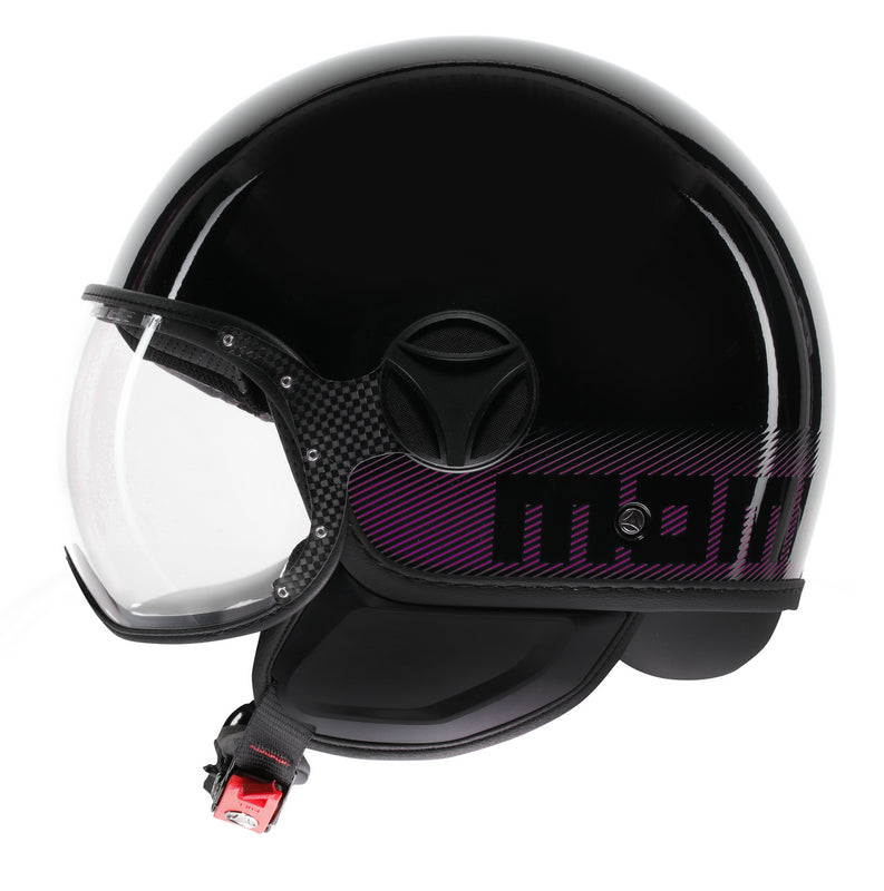 MOMO DESIGN / モモ デザイン ヘルメット FGTR CLASSIC 欧州E2206認証  STRIPES ブラック/FUCSIA | 21184A7001011