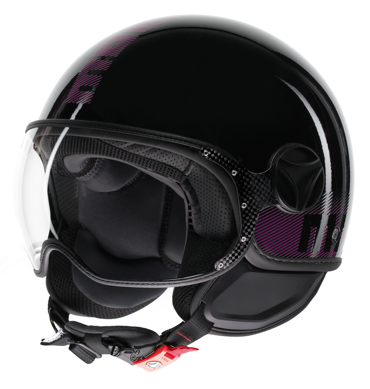 MOMO DESIGN / モモ デザイン ヘルメット FGTR CLASSIC 欧州E2206認証  STRIPES ブラック/FUCSIA | 21184A7001011