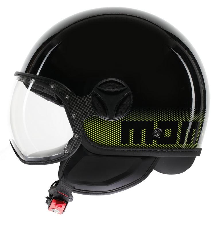 MOMO DESIGN / モモ デザイン ヘルメット FGTR CLASSIC 欧州E2206認証  STRIPES ブラック/イエロー FLUO | 21184A7001012