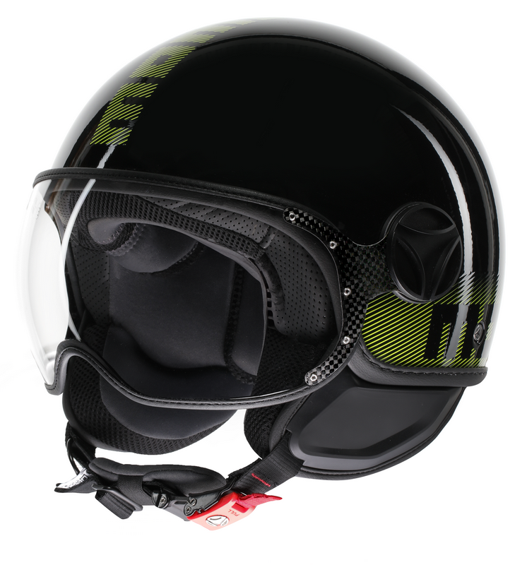 MOMO DESIGN / モモ デザイン ヘルメット FGTR CLASSIC 欧州E2206認証  STRIPES ブラック/イエロー FLUO | 21184A7001012