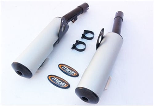 Marving / マービング デュアルマフラー Cylindrical &Oslash; 100 ブラック + アルミニウム - EU公道走行認可 Kawasaki GPX 750 R | K/2079/NC