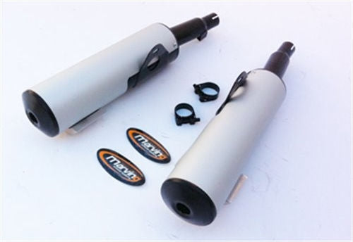 Marving / マービング デュアルマフラー Cylindrical &Oslash; 100 ブラック + アルミニウム - EU公道走行認可 Kawasaki Z 500 GP S | K/2091/NC