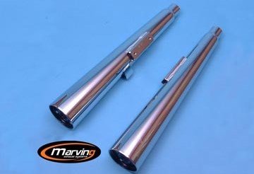 Marving / マービング デュアルマフラー Marvi クロム - EU公道走行認可 Honda CM 400 C CUSTOM | H/2056/BC