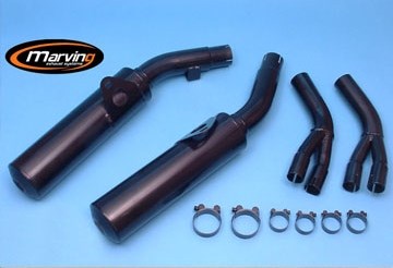 Marving / マービング デュアルマフラー Cylindrical &Oslash; 110 ブラック - EU公道走行認可 Honda VFR 750 F (86-87) | H/2059/NC
