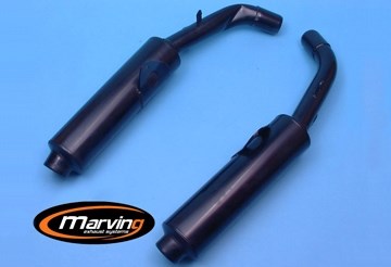 Marving / マービング デュアルマフラー Cylindrical &Oslash; 100 ブラック - EU公道走行認可 Honda CBR 1000 F (86-88) | H/2089/NC