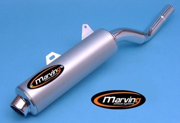 Marving / マービング マフラー Amacal &Oslash; 100 クロム + アルミニウム - EU公道走行認可 Kawasaki KLX 650 (95-96) | K/AAA/54/BC