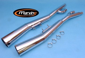 Marving / マービング デュアルマフラー Master クロム - EU公道走行認可 Suzuki GSX 750 ES/EF (85-) | S/2042/BC