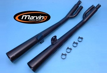 Marving / マービング デュアルマフラー Marvi ブラック - EU公道走行認可 Suzuki GSX 400 FWS | S/2045/NC