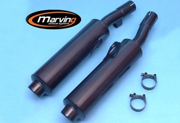Marving / マービング デュアルマフラー Cylindrical &Oslash; 100 ブラック - EU公道走行認可 Suzuki GSX 600 F (88-97) | S/2093/NC