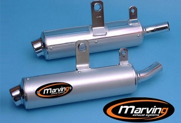 Marving / マービング デュアルマフラー Amacal &Oslash; 100 クロム + アルミニウム - EU公道走行認可 Suzuki DR 800 BIG 91 | S/AAA/450/BC