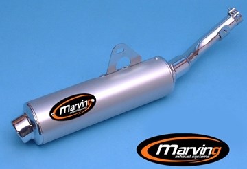 Marving / マービング マフラー Amacal &Oslash; 100 クロム + アルミニウム - EU公道走行認可 Suzuki DR 350 | S/AAA/46/BC