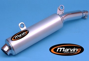 Marving / マービング マフラー Amacal &Oslash; 100 クロム + アルミニウム - EU公道走行認可 Suzuki DR 650 R 92 | S/AAA/51/BC