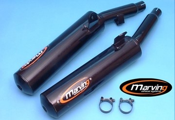 Marving / マービング デュアルマフラー Cylindrical &Oslash; 114 ブラック - EU公道走行認可 Yamaha FJ 1200 92 | Y/2124/NC