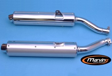 Marving / マービング デュアルマフラー Cylindrical &Oslash; 100 クロム + アルミニウム - EU公道走行認可 Yamaha TRX 850 96 | Y/2151/BC