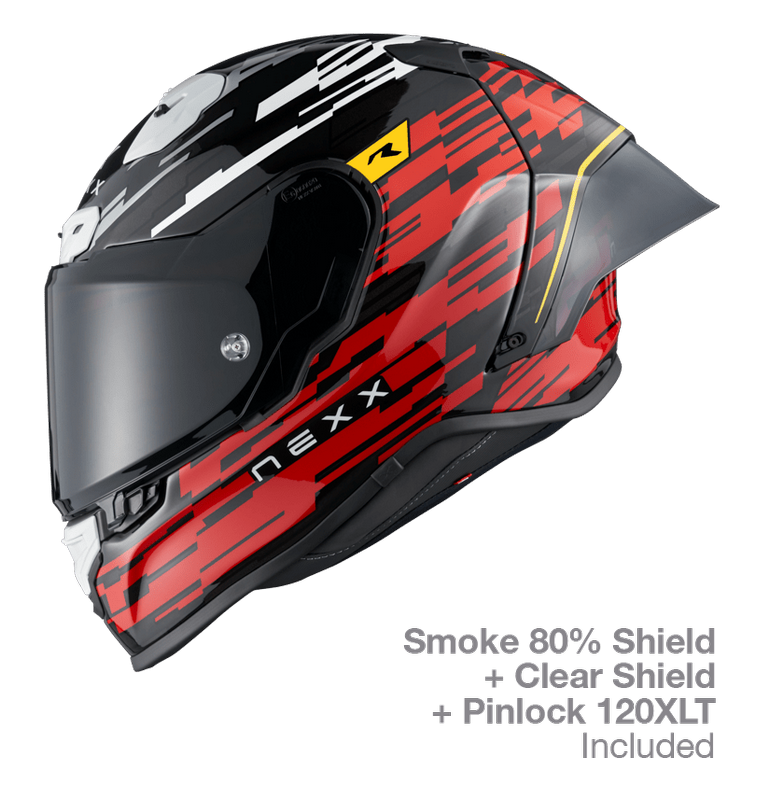 NEXX Race Helmet X.R3R GLITCH RACER RED.WHITE  Size: 2XL | 01XR323415015