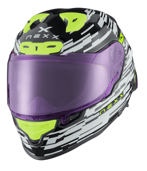 NEXX Race Helmet X.R3R GLITCH RACER WHITE NEON  Size: 2XL | 01XR323415159