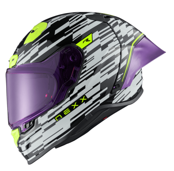 NEXX Race Helmet X.R3R GLITCH RACER WHITE NEON  Size: 2XL | 01XR323415159